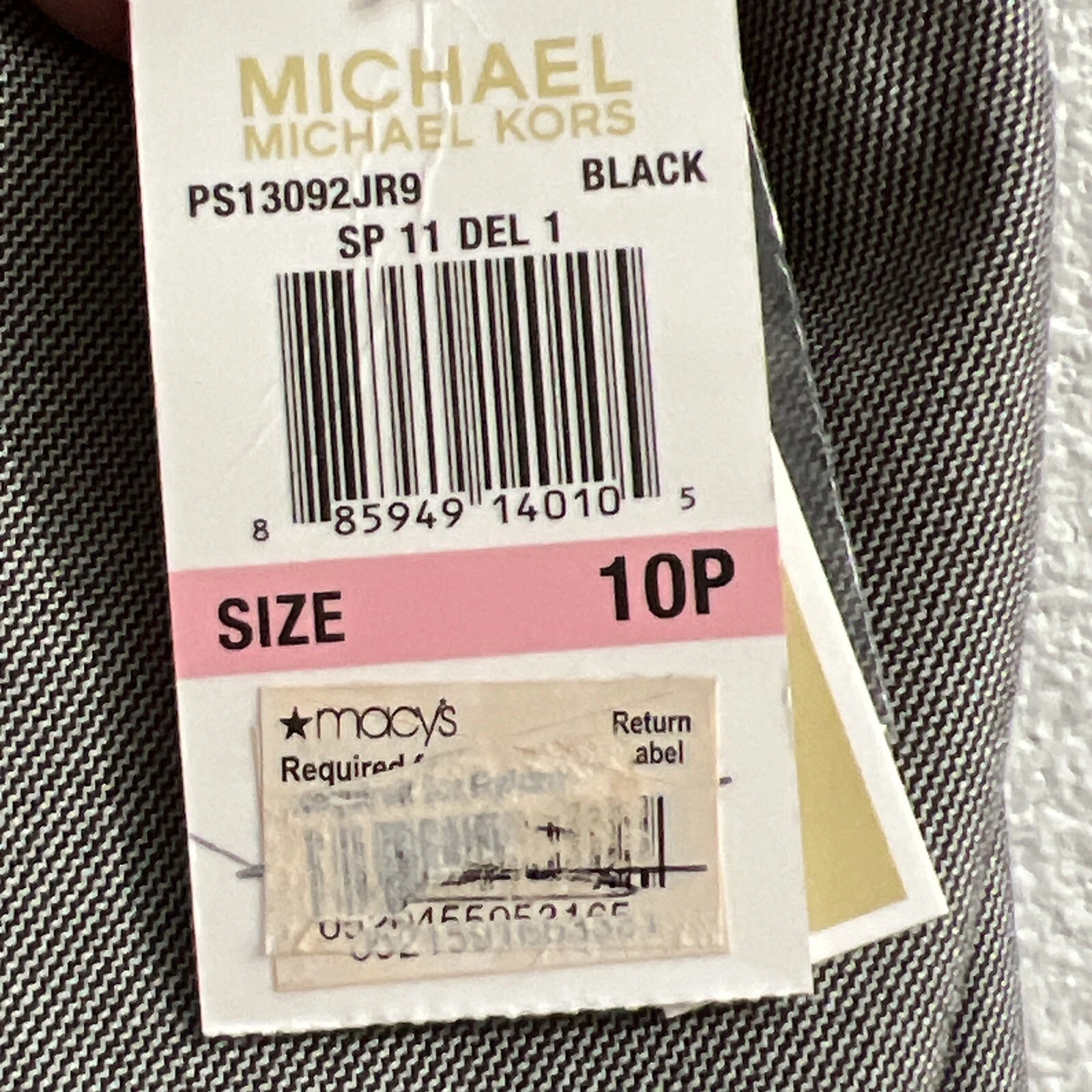 NUOVO! Pantaloni eleganti Michael Kors donna Gramercy Fit grigi taglia 10 10P nuovi con etichette