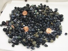 2 Pounds Assorted Black Multicolor Glass Beads Wholesale Bulk Lot ING-2  