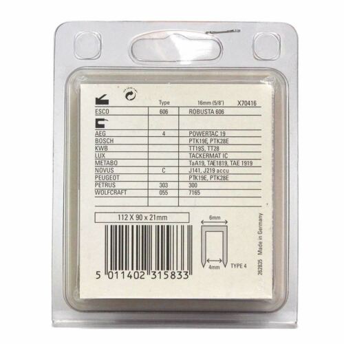 Piranha X70416 Typ 4 Klammern 16mm Bosch PTK19E PTK28E, AEG, (2 Packungen) - Bild 2 von 2