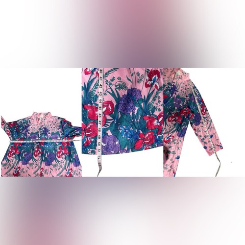 VTG 60s 70s Elaine Sklar House Dress Pink Floral Maxi Caftan Robe – Size L - Picture 6 of 8