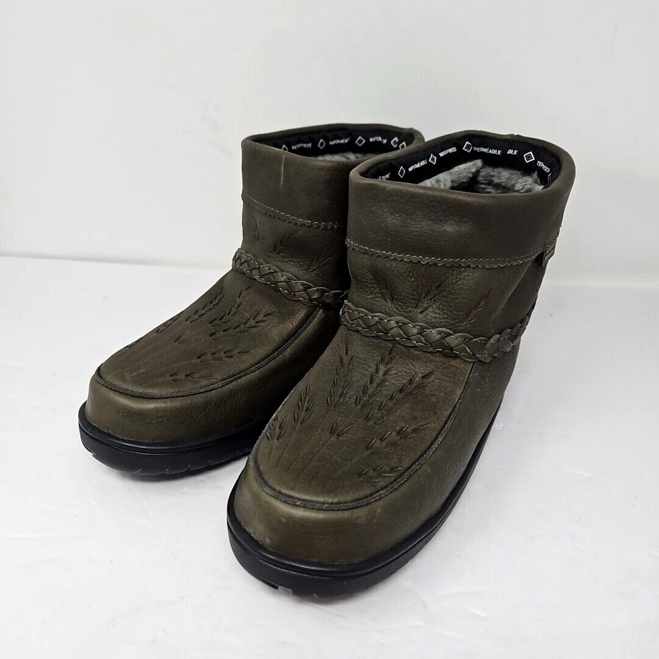MANITOBAH Mukluks Tamarack Mujer Talla 10 Botines Impermeable Cuero Marrón Foto 4 de 4