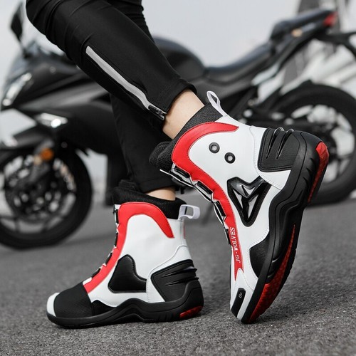 Men Motorcycle Riding Boots Wear Resistant Motorcycle Wind Proof Anti Fall Shoes - Picture 8 of 19