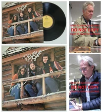 Dewey Bunnell Gerry Beckley Signed America Hideaway Album Vinyl Record COA Proof