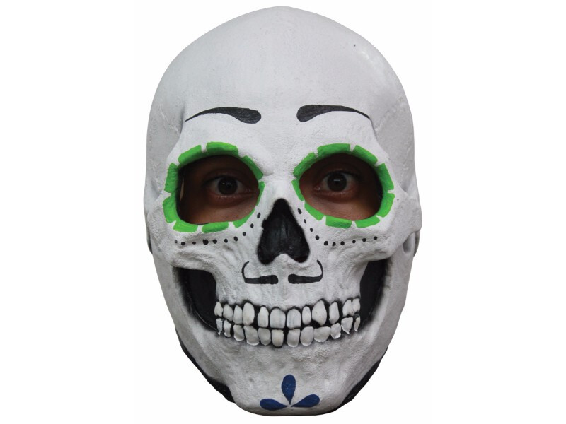 Máscara de látex calavera Catrin Halloween Día de los Muertos látex vacaciones mexicanas azúcar