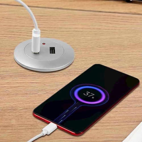 2 Port USB Desk Hole Round Desktop Charging Station USB Embedded Power Adapter - 第 12/24 張圖片