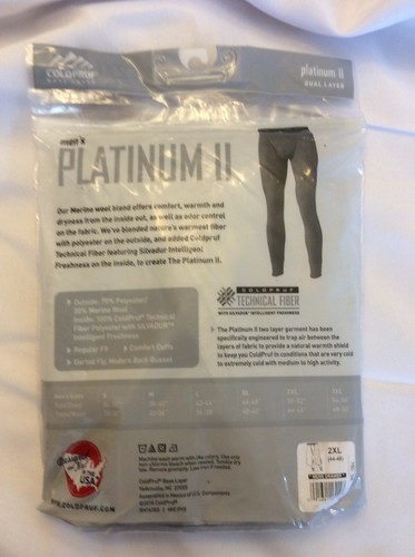 Coldpruf Mens Gray Base Layer Platinum 