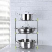 Kitchen Cook Pan Pot Holder Storage Saucepan Organiser Rack Stand 3/5 Tiers