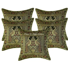 Handwoven Home Decor Cushion Bohemian Peacock Brocade Jacquard Pillow Cover Case