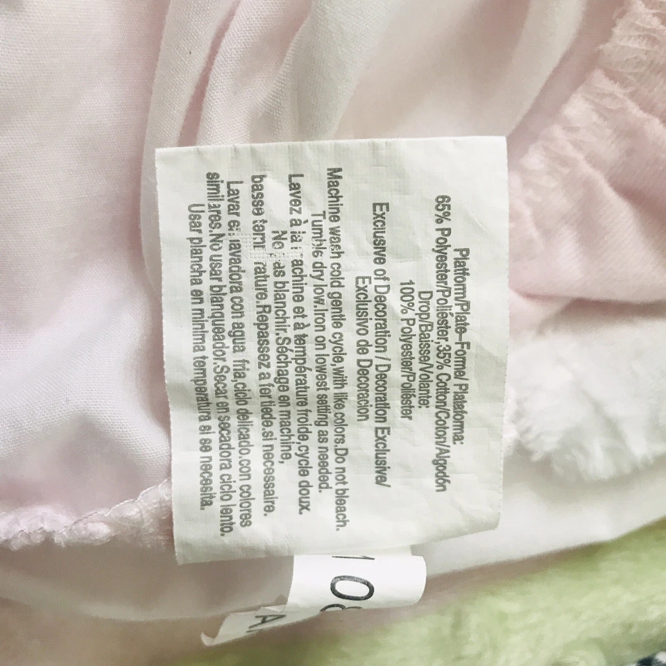 Kidsline Falda Cuna Caída 14" Ropa de Cama Infantil Terciopelo y Chenilla Rosa Blanco Verde Foto 4 de 4