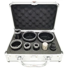 Diamond Core Drilling Bits Set Ceramic Tile Marble Quartz Hole Saw Cutter Kit