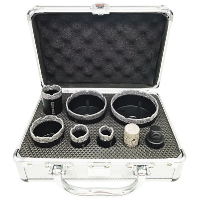 Diamond Core Drilling Bit Set Ceramic Porcelain Tile Marble Hole Saw Cutter Kit
