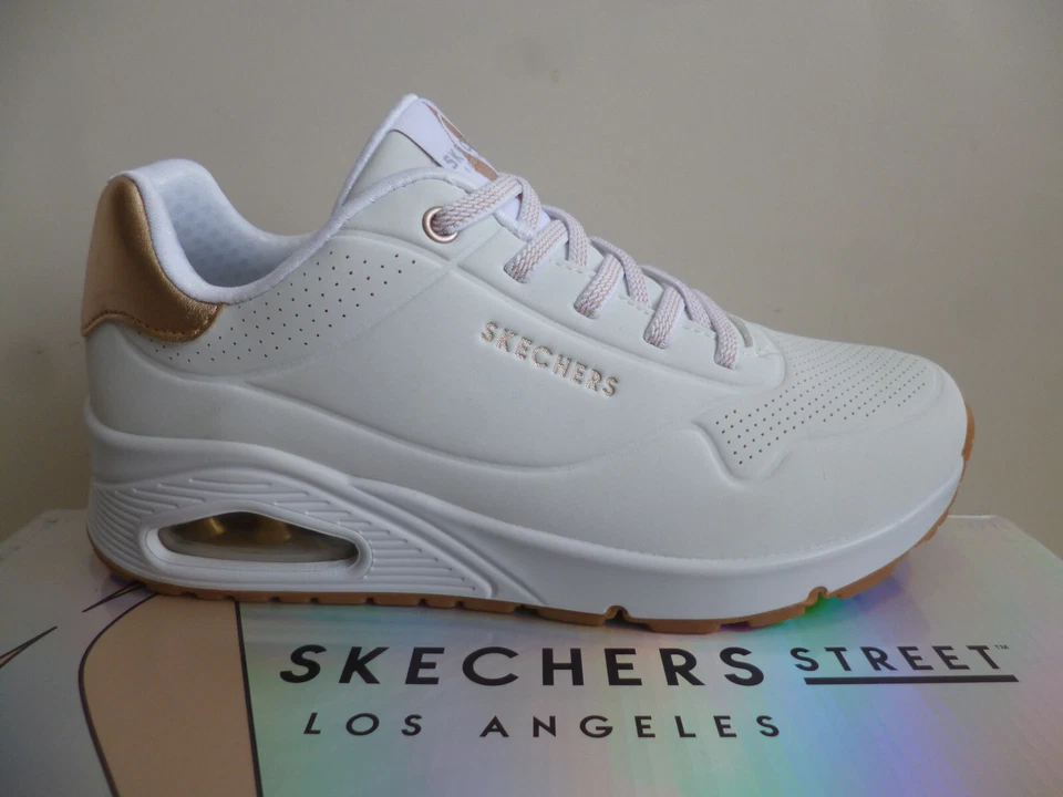 Skechers Femmes Slippers Sneakers Chaussures De Sport Chaussures Blanches 155196 - Photo 2/4