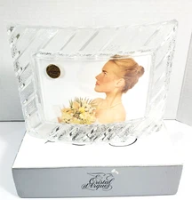 Vintage 1996 Cristal d'Arques FRANCE Picture Frame Holds 4"x6" Double Sided