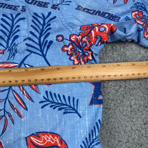 Wes and Willy Boise State Broncos Floral Shirt Button Up Hawaiian Shirt 2XL Flaw - Picture 2 of 8