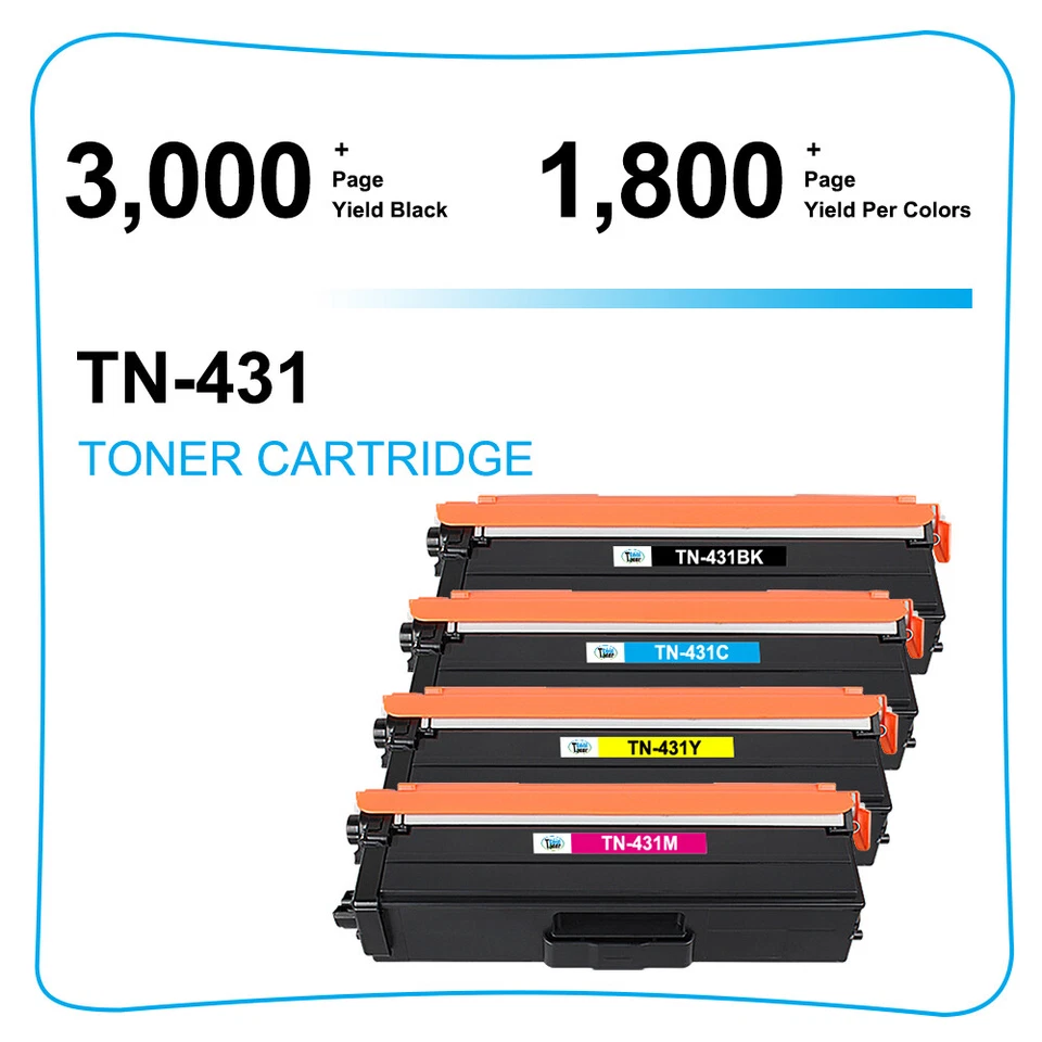 4PK TN-431 Toner Compatible for Brother HL-L8260cdw 8360cdw MFC-L8900cdw TN433 - Image 3 of 4
