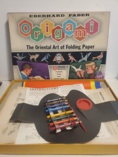 Vtg Eberhard Faber Origami Kit 1960 Large Folding Paper Pencils New USA Made