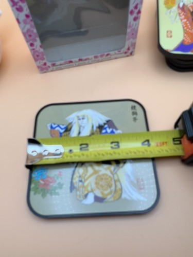 Vtg Set of 6 Standing Coasters Japan Kabuki Artwork Characters With Original Box - Picture 16 of 22