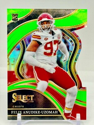 2023 Select Football 269 Felix Anudike-Uzomah Neon Green Prizm Die-Cut /499 RC