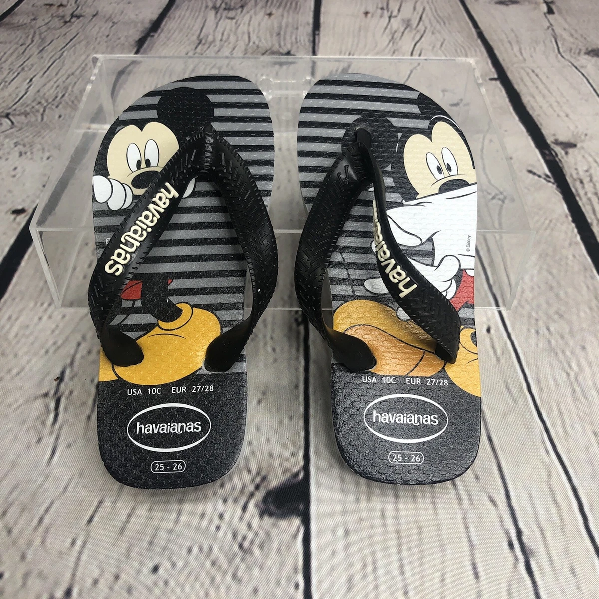 Disney Kids Mickey Mouse Flip Flops Child Sz 10 Havaianas Water