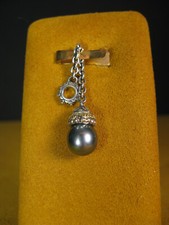 Pendientes BARBARA BIXBY PERLAS NEGRAS ENCANTO CADENA PIEDRAS PRECIOSAS SS 18K Colgante