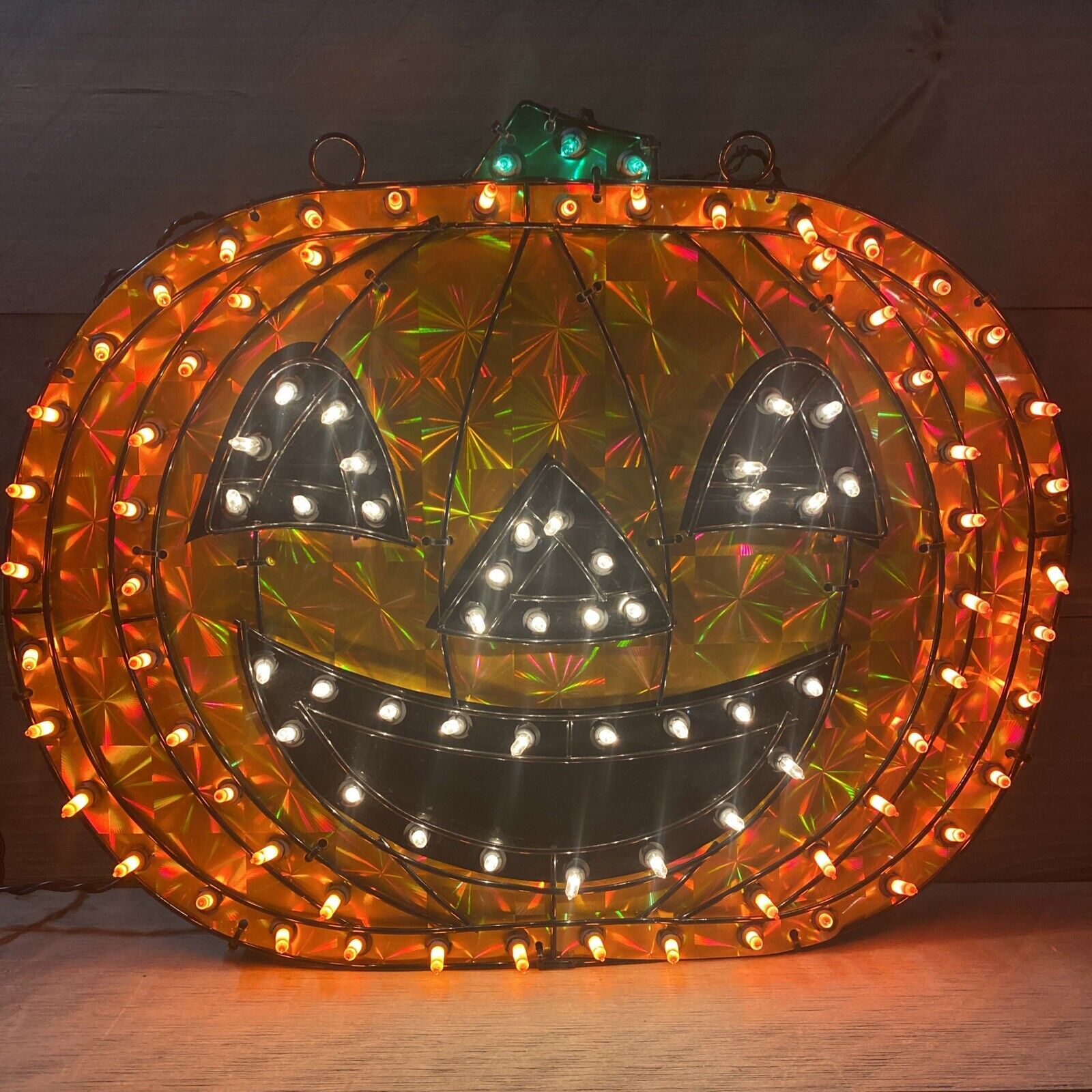 Holographic Pumpkin Halloween Decoration 100 Lights Pumpkin Time ...