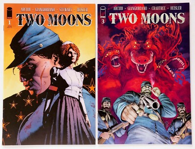 Two Moons #1D (Second Printing) & #3B Lot (2021 Image Comics)John Arcudi, NM-/NM