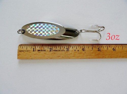 Señuelos de pesca de agua salada plateados con cucharas de casta de 3 oz para fundición - Imagen 2 de 2