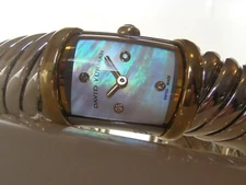 DAVID YURMAN WAVERLY 18K GOLD, SS DIAMOND CABLE BRACELET WATCH