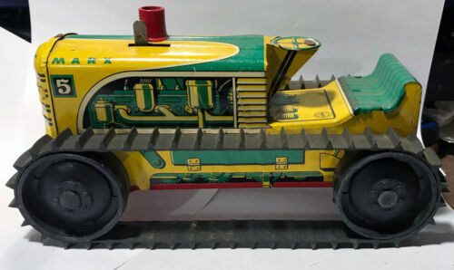 Vintage 1950's Marx Wind Up Sparkling Climbing Tractor w/ Box - Picture 7 of 11