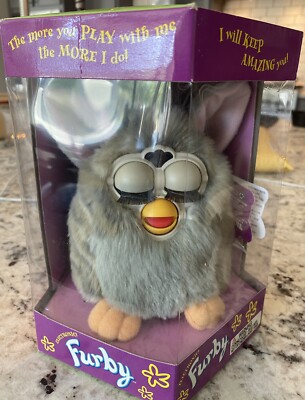 1998 Tiger Original FURBY Model 70-800 Grey White w/ Blackish Stripes - NEW NIB