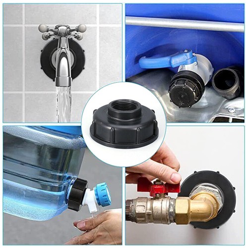 IBC Container Adapter Zubehör 1/2 3/4 1 Zoll Kappe Deckel Auslaufhahn Wasserhahn - Bild 7 von 16