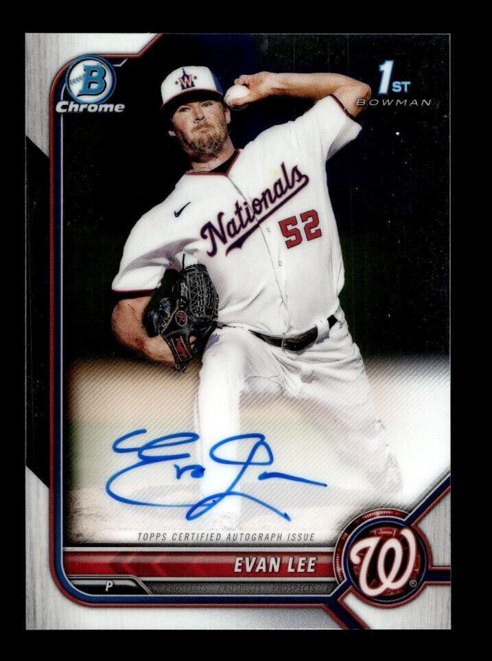 2022 Bowman Chrome Prospect Autographs #CPAEL Evan Lee Washington Nationals