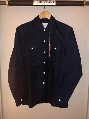 Carhartt WIP Master Shirt Long Sleeve Shirt Navy Stone Wash Small