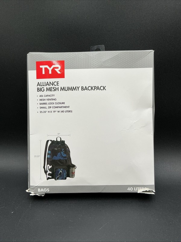 TYR Alliance Big Mesh Mummy Backpack - 40L Ventilated Swimming & Gear Bag