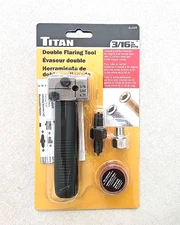 TITAN Double Flaring Tool, 45-Deg SAE, 3/16" Steel/Nickel Tube 51535 Brake Line