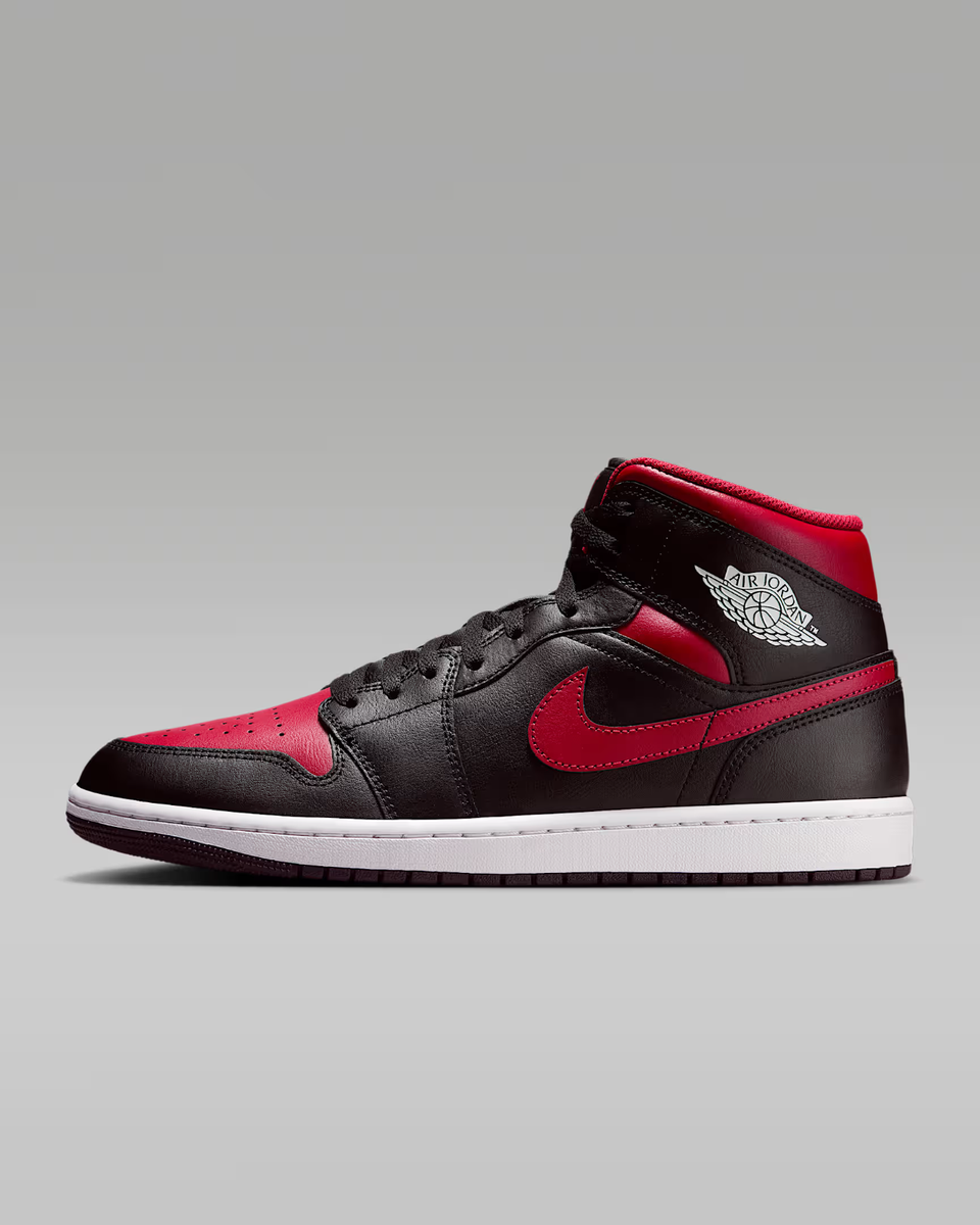 Air Jordan 1 Mid ブラック/レッド Jordan 1 Mid Black Summit White Varsity Red Men's | Size 8 - 13 | eBay