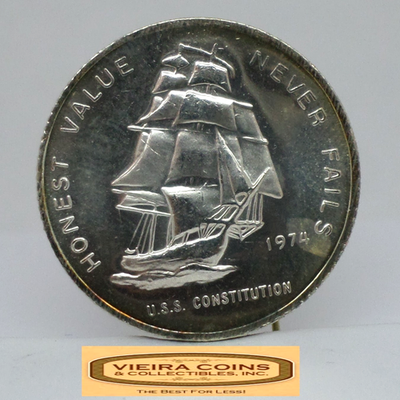 #ad #ad 1974 U.S.S. Constitution Provo Utah U.S.A. 1 2 oz .999 Silver Round #C57053NQ $54.99
