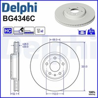 2X Bremsscheibe Delphi BG4346C 2 Bremsscheiben Vorderachse Vorne FüR Audi