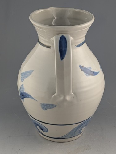 MIRANDA THOMAS FOR SIMON PEARCE BLUE KOI FISH PITCHER 10 3/4" - Picture 4 of 7