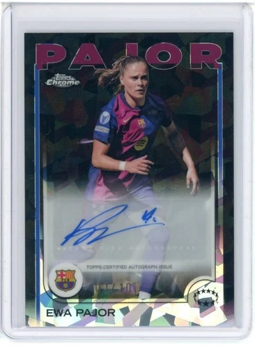 2024-25 Topps Chrome UEFA Women's UCL SAPPHIRE BLACK AUTO EWA PAJOR /10