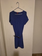 Merona Purple V-Neck Stretch Belted Knit Shirt Dress Size medium Women's NWOT
