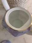 F Blue Teapot Roses With Gold Trim 5"  No Chips — photo 4