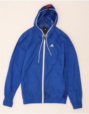 Adidas Herren Clima Proof Regenjacke mit Kapuze UK 34 XS Blau Nylon DN31