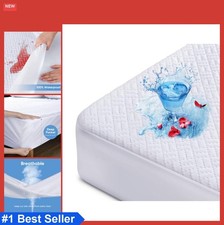Waterproof Mattress Protector Full Size Cooling Cover 3D Air Fabric Deep Pocket