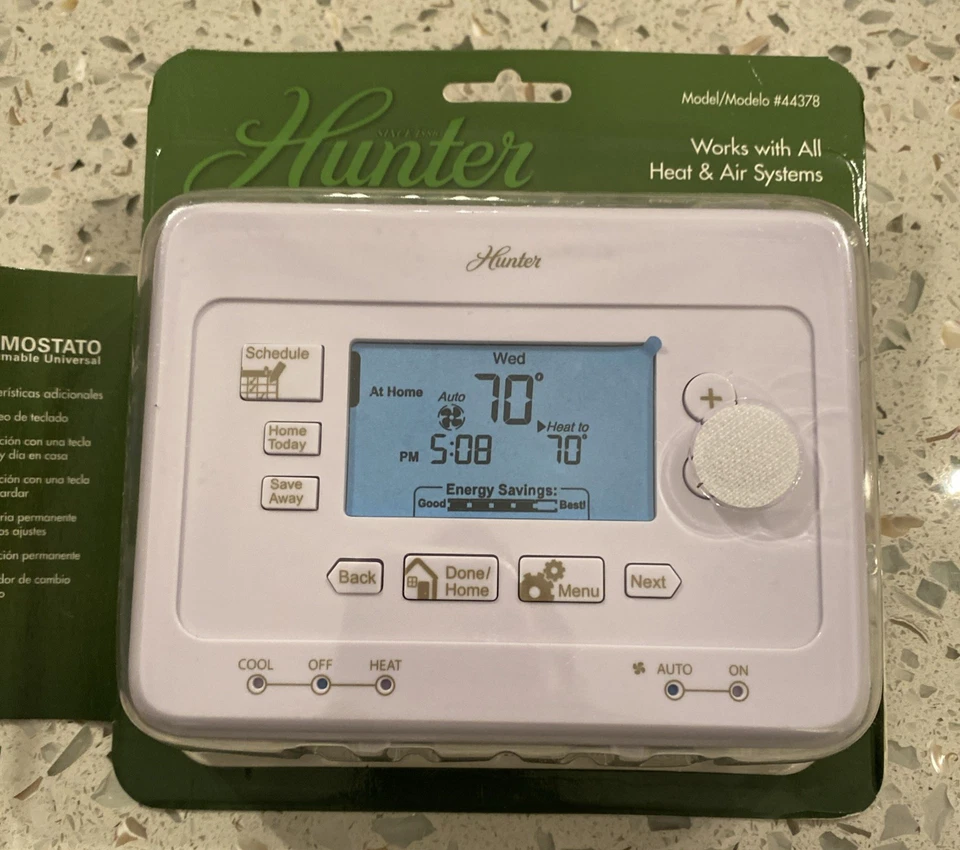 Hunter Home Universal 44378 Digital 7 Day Programmable Thermostat White - Image 2 of 4
