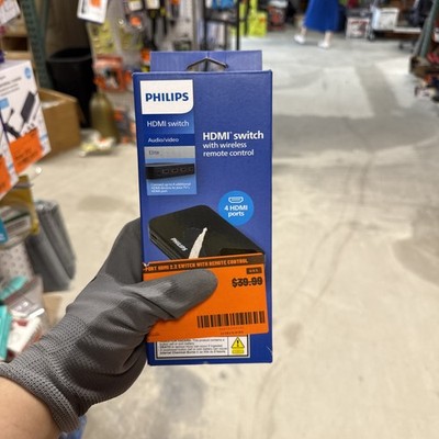 Philips HDMI Switch 4K Elite with Wireless Remote Black - New In Box Sealed