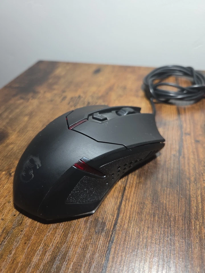 MSi Interceptor DS B1 Gaming Mouse 5Buttons Scroll Wheel Black Red Lights - Image 4 of 4