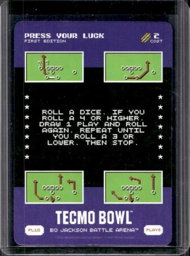 2026 Bo Jackson Battle Arena Tecmo Bowl Press Your Luck First Plays #PL10