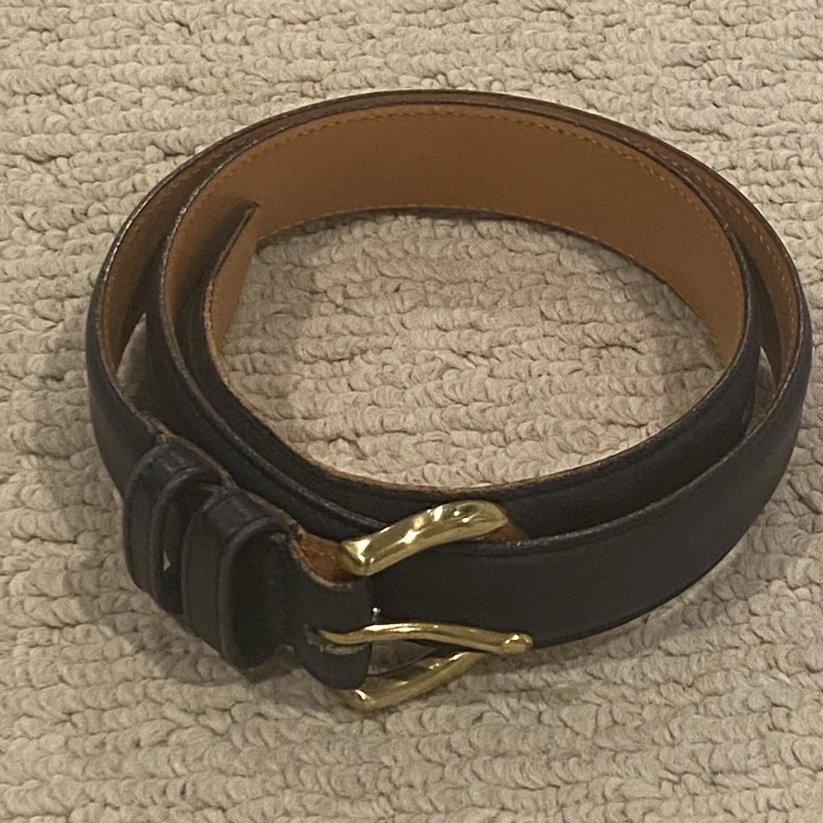 Coach Navy Genuine Leather Gold Buckle Hardware Belt Size Medium Vintage Coach Belt - Etsy main image 3