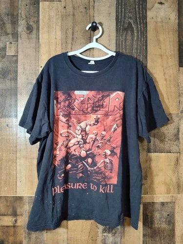 Kreator Pleasure To Kill T Shirt Mens XL Anvil Black Vintage vintage concert t-shirt, vintage, size XL, single stitch, B+ condition